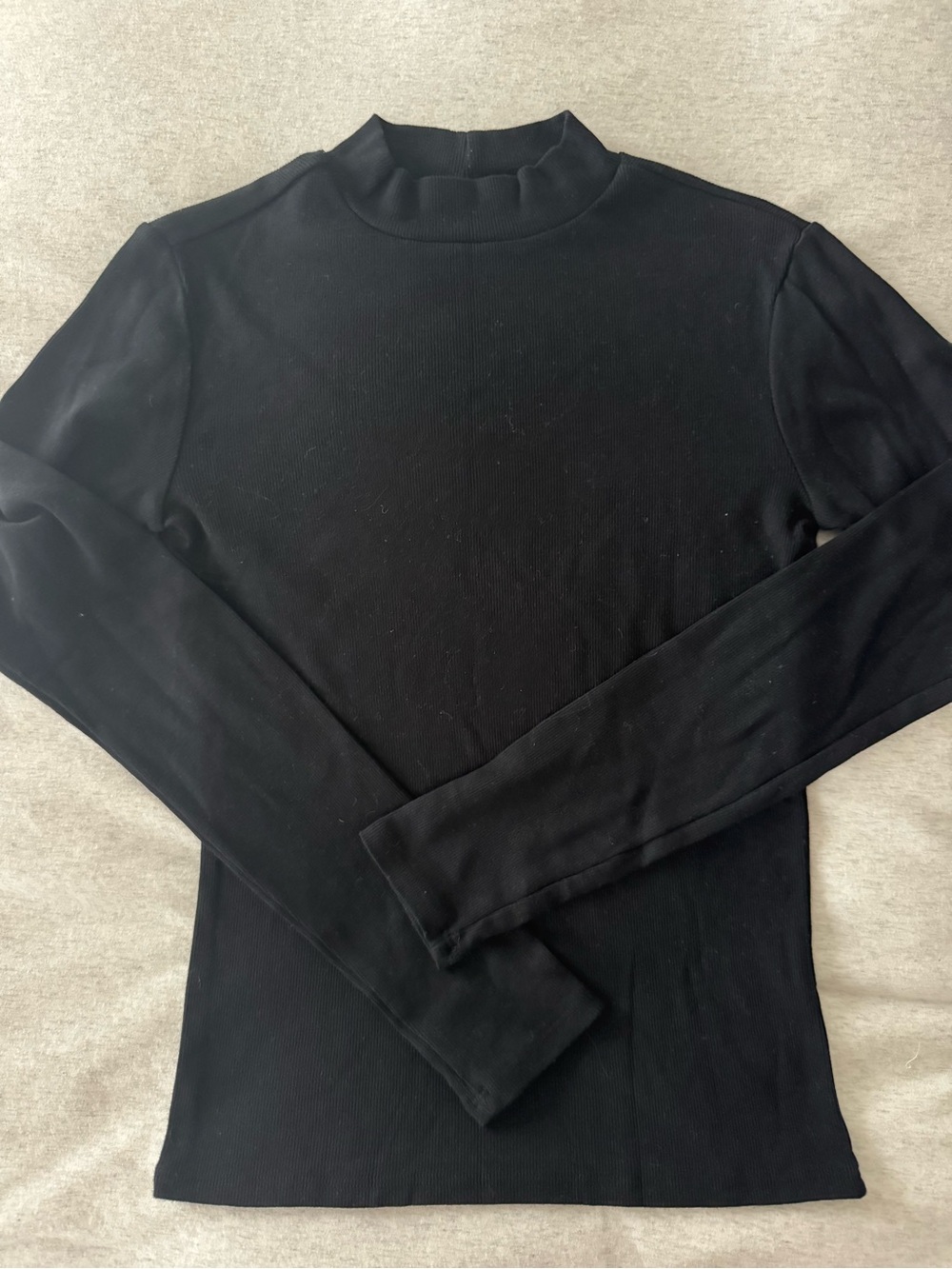 Perfect White Tee Black Mock Neck Sweater